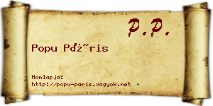 Popu Páris névjegykártya